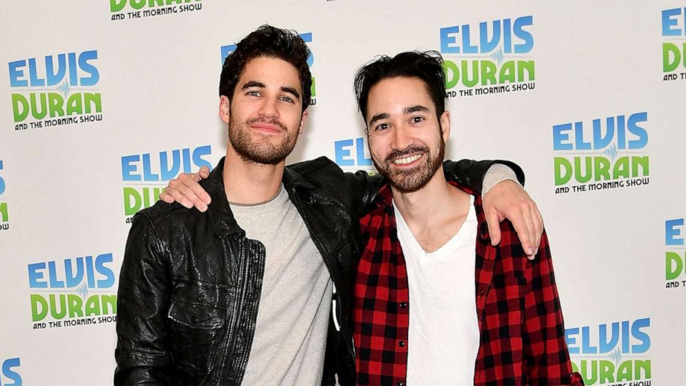 PHOTO: Darren Criss and Chuck Criss, right, visit "The Elvis Duran Z100 Morning Show" at Z100 Studio, March 9, 2017, in New York City.