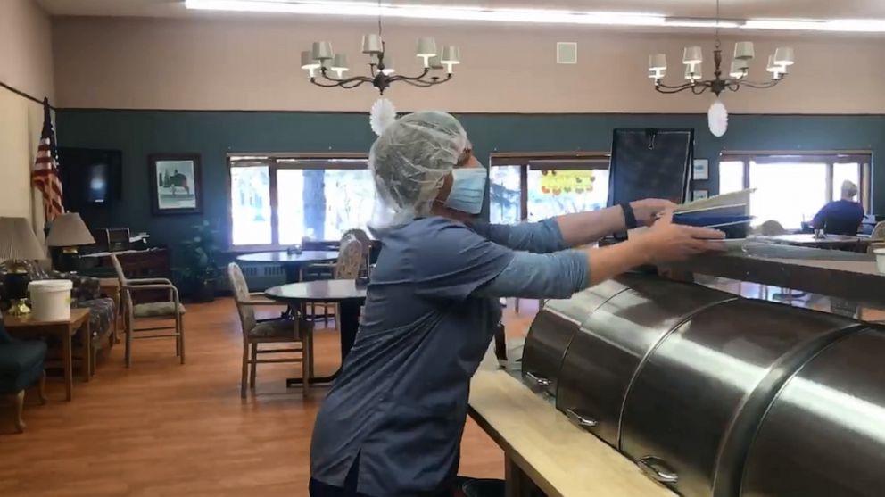 PHOTO: Lisa Racine is a part-time food nutrition assistant at Good Samaritan Society – Stillwater in Stillwater, Minnesota, where her dad, Harold Racine, 87, is a resident.