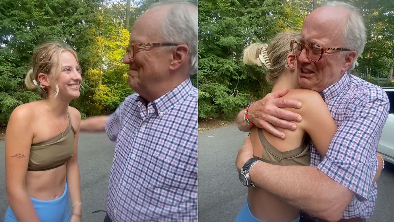 PHOTO: A woman on TikTok filmed the moment she showed her dad a tattoo she got for him after his Alzheimer's diagnosis.