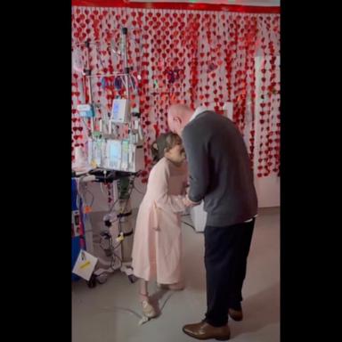 PHOTO: Dad brings the dance to his daughter awaiting a heart transplant in a Cleveland hospital.