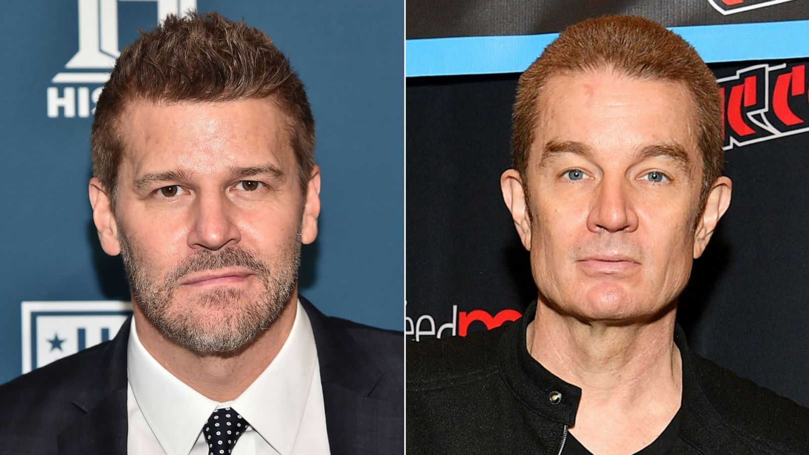 PHOTO: David Boreanaz attends an event on Nov. 06, 2019, in New York. | James Marsters attends New York Comic Con on Oct. 04, 2019, in New York.