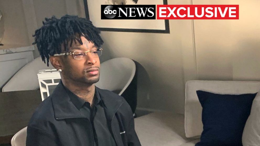 PHOTO: 21 Savage, the Atlanta-based rapper, who was arrested in a targeted operation by ICE, speaks to ABC News' Linsey Davis in an interview airing on "Good Morning America."