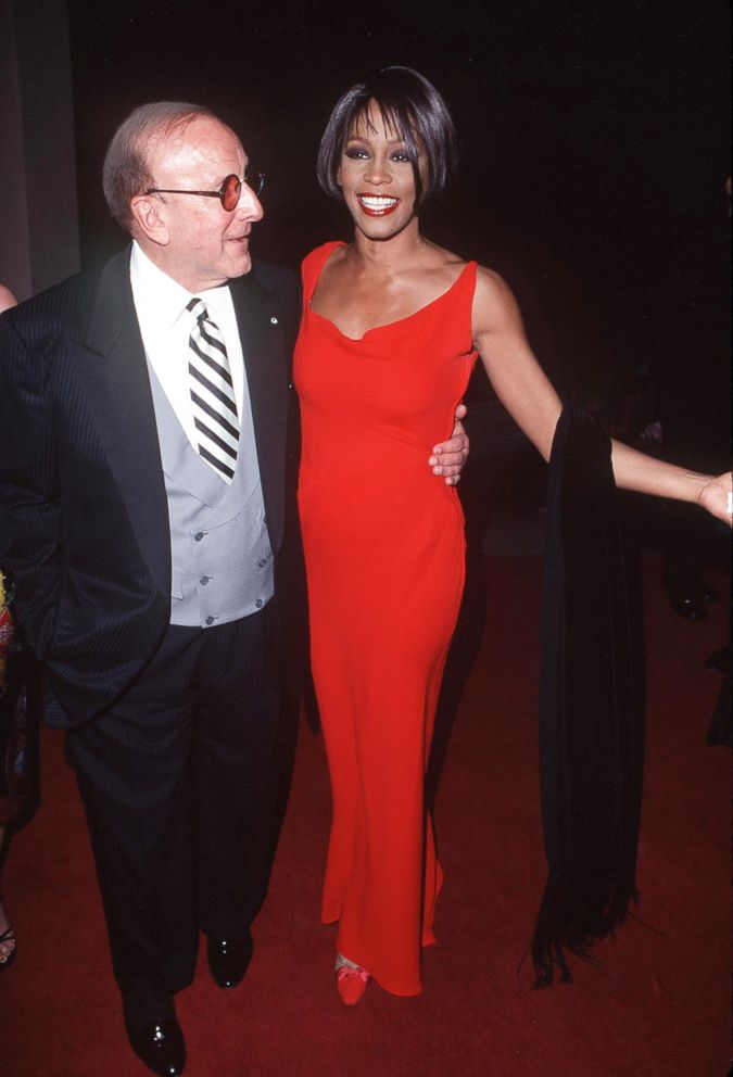 PHOTO: Clive Davis and Whitney Houston attend the 41st annual Grammy awards, Feb. 24, 1999, in Los Angeles.