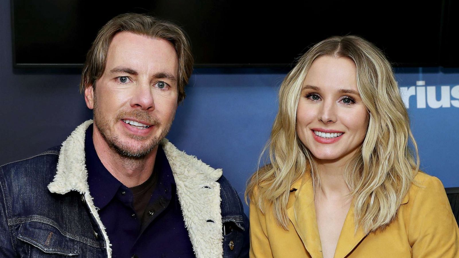 PHOTO: FILE - Actors Dax Shepard and Kristen Bell visit the SiriusXM Studios, Feb. 25, 2019 in New York City.