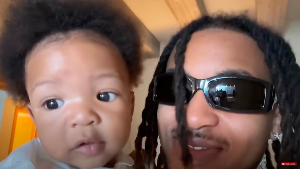 PHOTO: Rapper DDG and son Halo appear in this screengrab from a video DDG shared on YouTube called, "Finally Revealing My Son's Face After 6 Months!"