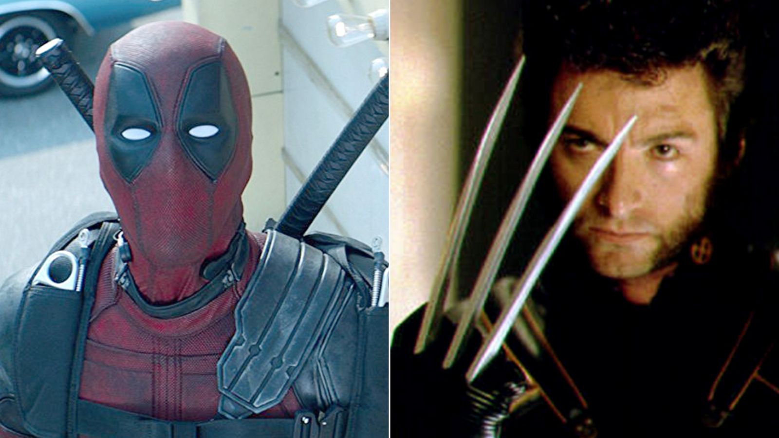 PHOTO: Ryan Reynolds appears as Deadpool. | Hugh Jackman is Wolverine.