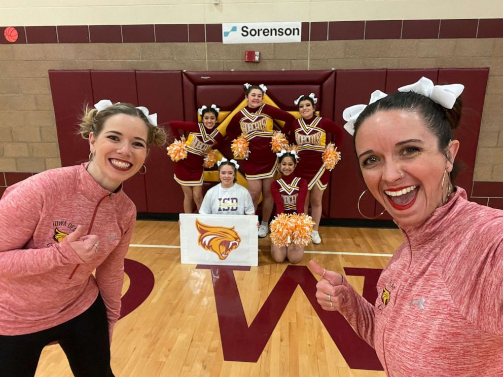 PHOTO: Megan Shama and Renca Dunn have been co-coaching the Iowa School for the Deaf cheer squad for the past five years.