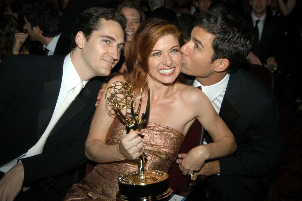 PHOTO: Daniel Zelman, Debra Messing, who won for outstanding lead actress in a comedy series for her work on Will & Grace, and co-star Eric McCormack.