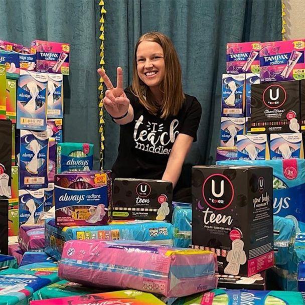 Teacher provides free 'pad bags' to students as wish list for menstrual  products goes viral - Good Morning America