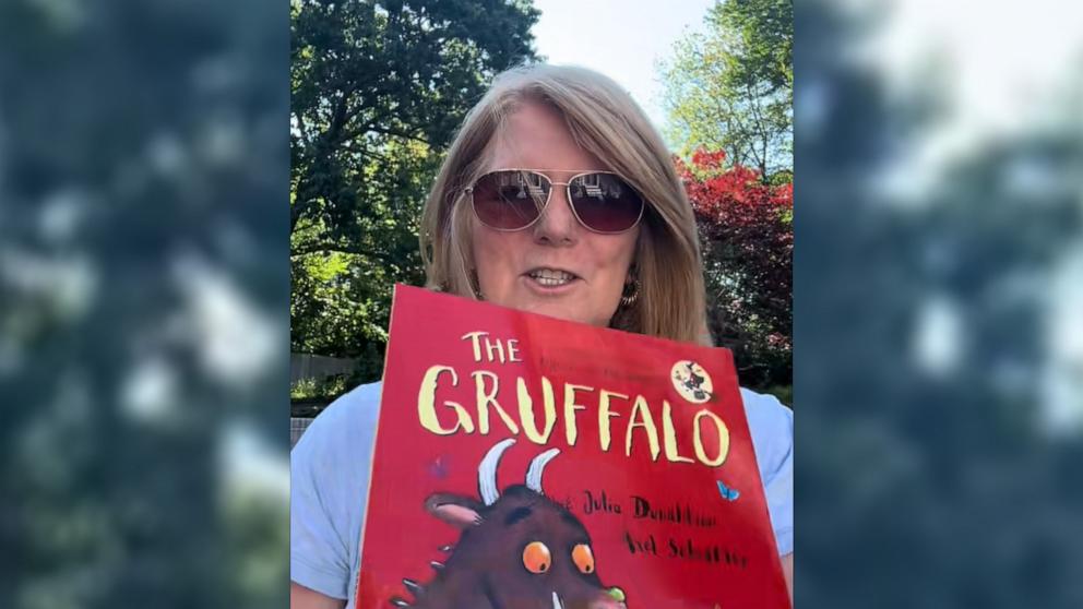 PHOTO: Della Larsen holds up the children's book "The Gruffalo" in a video she posted to TikTok discussing how she plans to read to her future grandchildren after she was diagnosed with ALS.