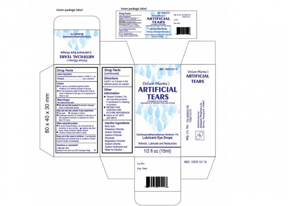PHOTO: Global Pharma Healthcare is voluntarily recalling Artificial Tears Lubricant Eye Drops, distributed by EzriCare and Delsam Pharma, due to possible contamination.