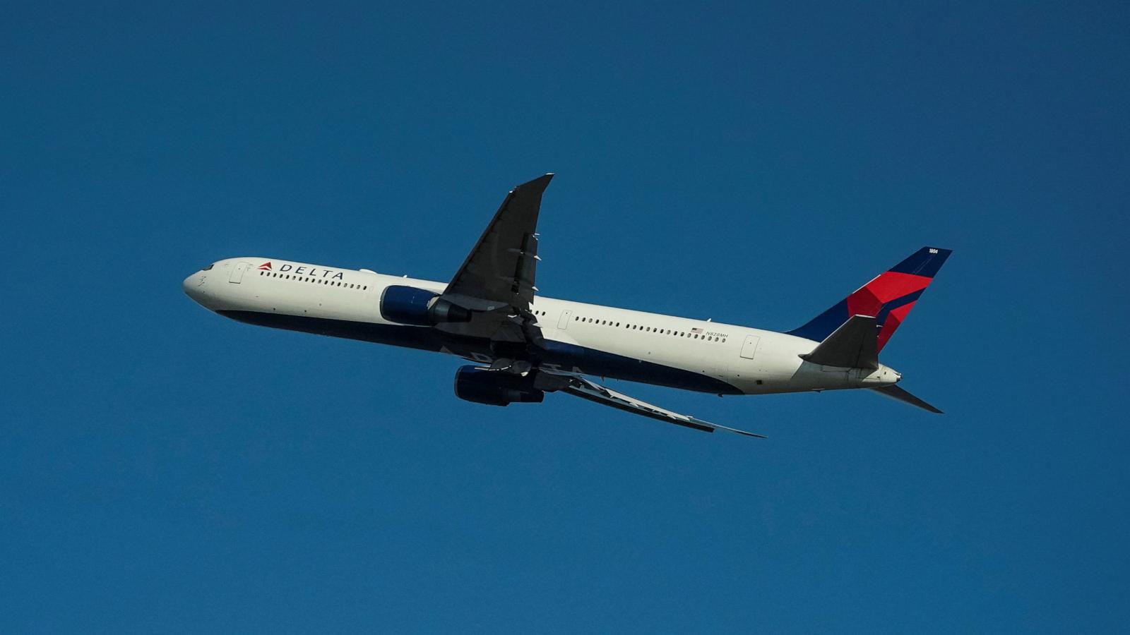 PHOTO: In this Dec. 22, 2021 file photo, a Delta Air Lines jet departs Hartsfield-Jackson Atlanta International Airport in Atlanta.