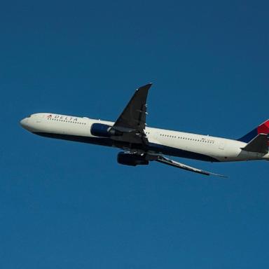 PHOTO: In this Dec. 22, 2021 file photo, a Delta Air Lines jet departs Hartsfield-Jackson Atlanta International Airport in Atlanta.