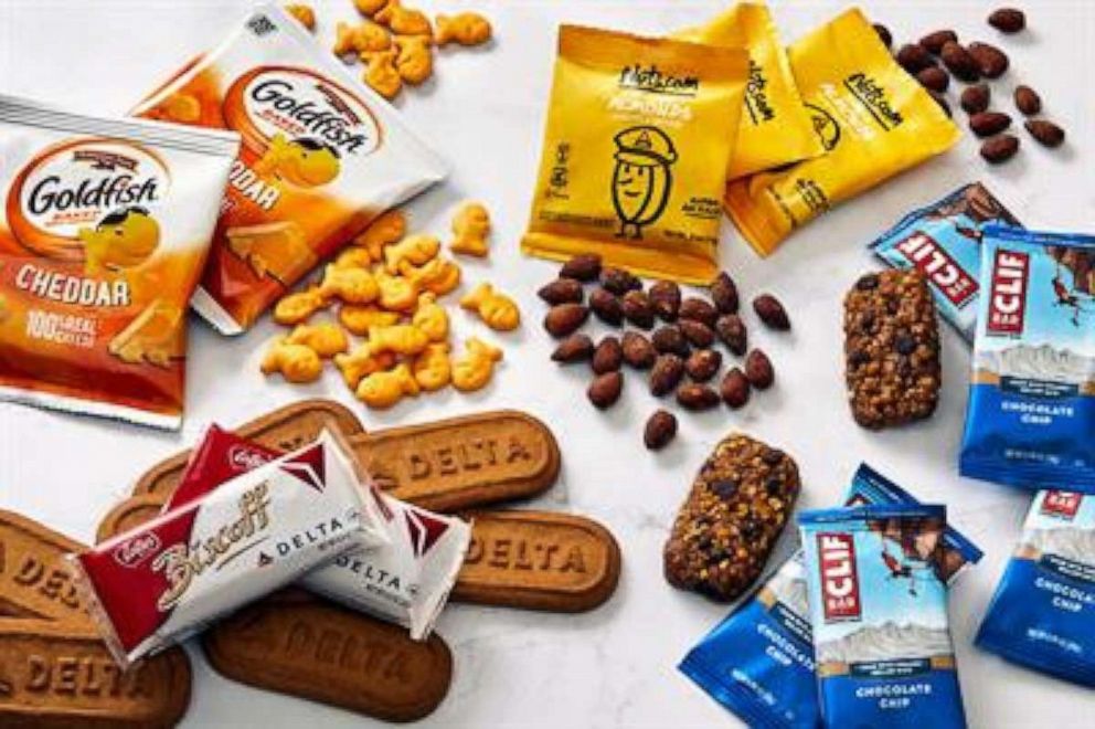 PHOTO: A selection of snacks to be offered in-flight on Delta.