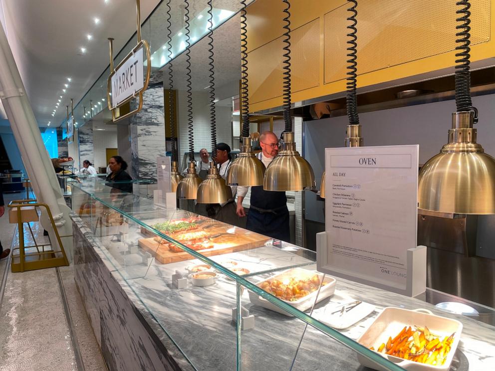 PHOTO: Part of the hot food grab-and-go market inside the new Delta One Lounge at JFK.