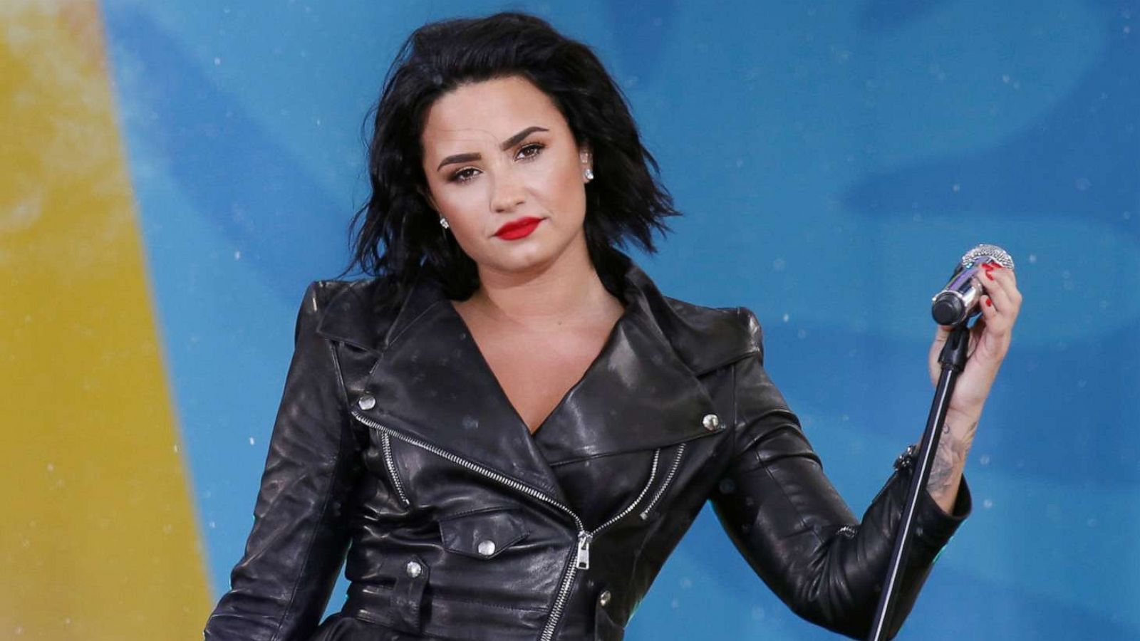 PHOTO: Singer Demi Lovato performs on 'Good Morning America' show in Central Park in New York, June 17, 2016.