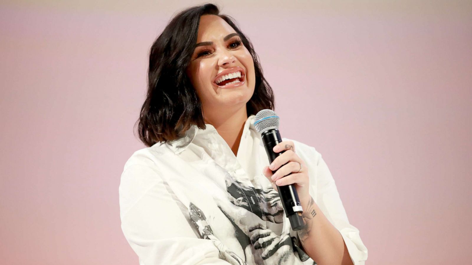 PHOTO: Demi Lovato speaks during an event in Los Angeles, Nov. 2, 2019.