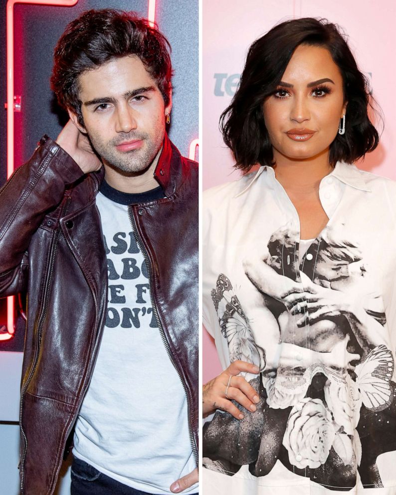 PHOTO: Max Ehrich and Demi Lovato pose in a composited photos in New York and Los Angeles from Dec. 14, 2018 and November 02, 2019.