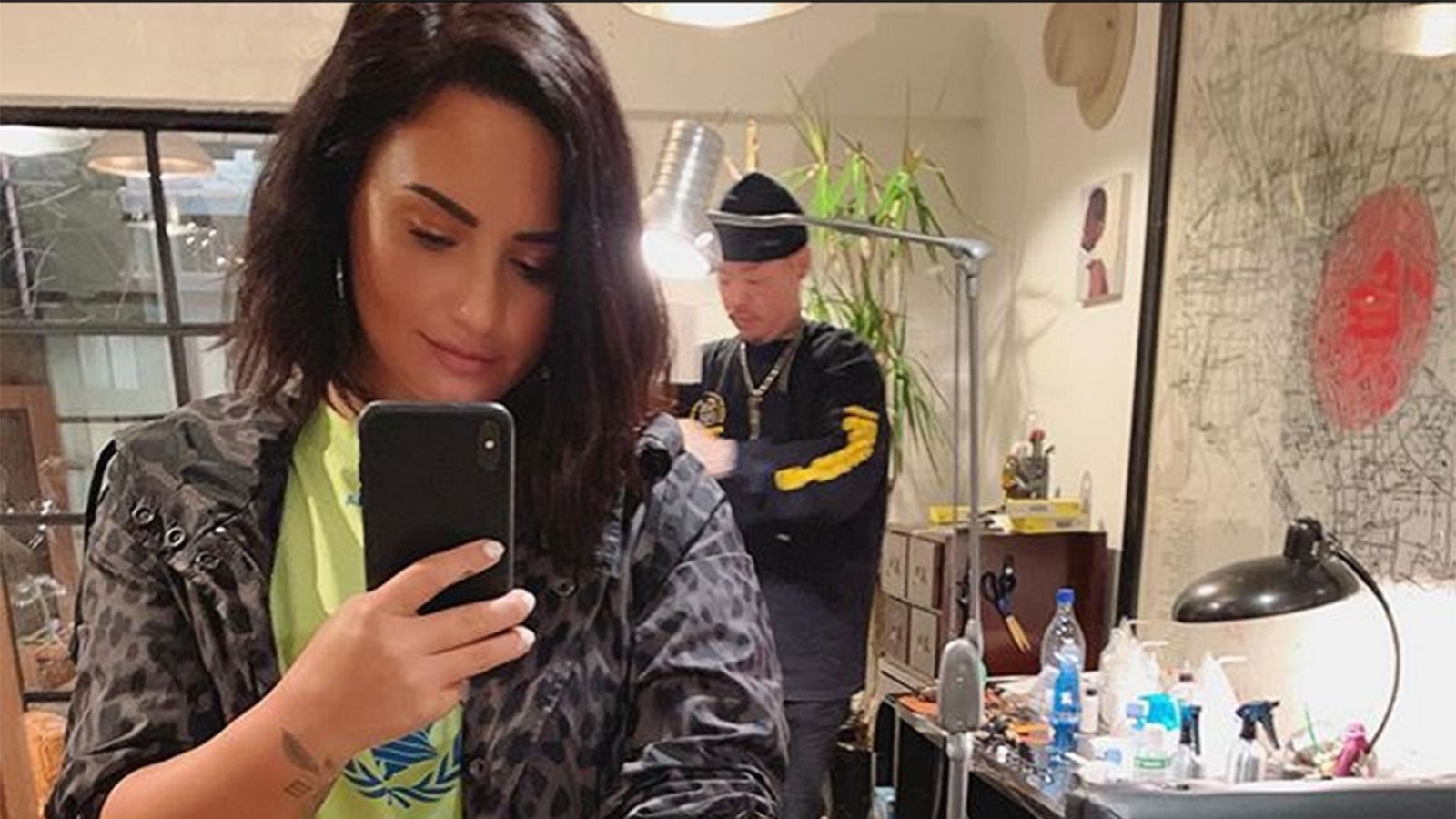 PHOTO: Demi Lovato takes a photo in the mirror in a photo posted to her Instagram account on May 16, 2019, with the text, "This is for you Mimaw. You at 26 on my arm while I'm 26, and forever. I love you more."