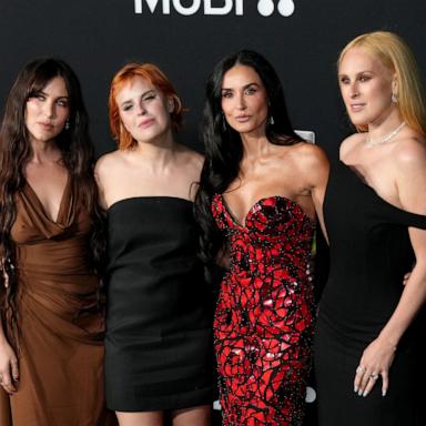 PHOTO: (L-R) Scout LaRue Willis, Tallulah Willis, Demi Moore, and Rumer Willis attend the Los Angeles Premiere Of "The Substance" at Directors Guild Of America on Sept. 16, 2024 in Los Angeles.