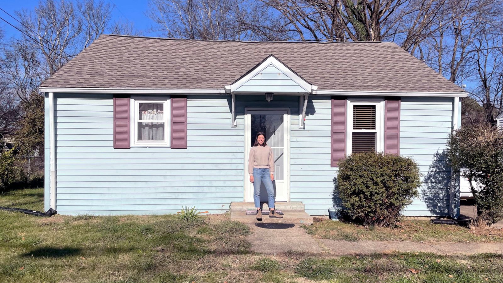 PHOTO: Demi Skipper of the @trademeproject stands in front of her new house in Clarksville, Tenn.