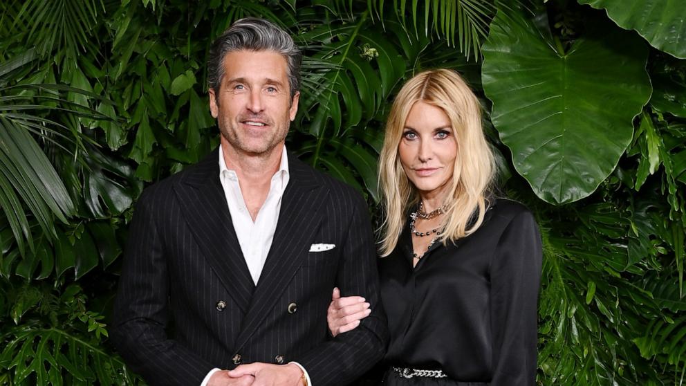 PHOTO: Patrick Dempsey and Jillian Fink attend the CHANEL and Charles Finch Annual Pre-Oscar Dinner at The Polo Lounge at The Beverly Hills Hotel, March 9, 2024, in Beverly Hills.