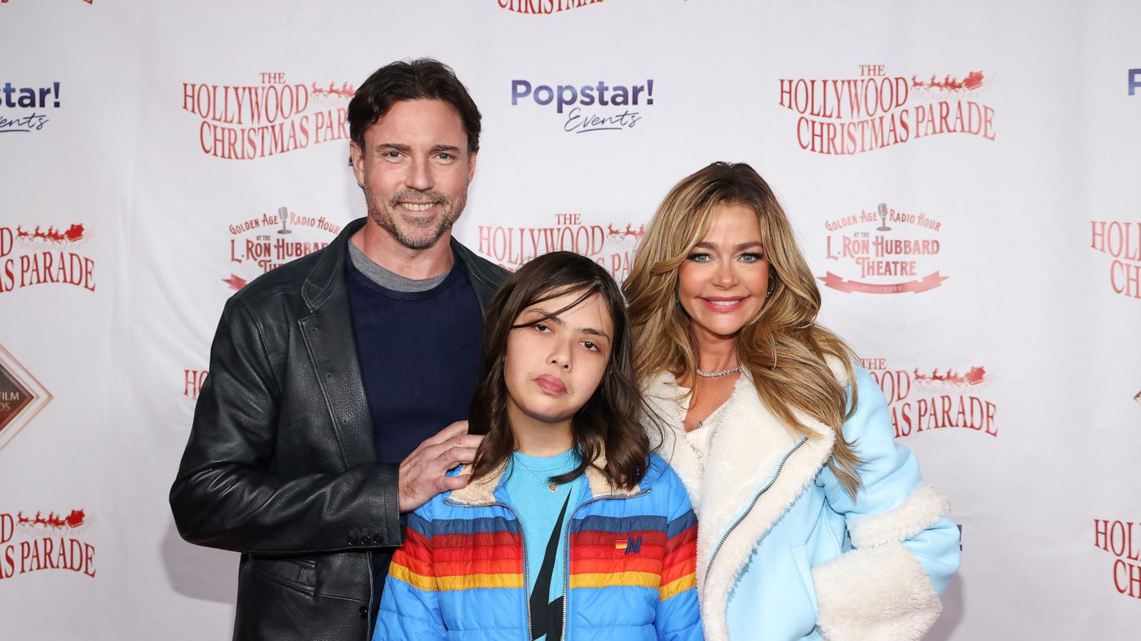 PHOTO: In this Nov. 26, 2023, file photo, Aaron Phypers, Eloise Joni Richards and Denise Richards attend the 91st anniversary of the Hollywood Christmas Parade in Hollywood, Calif.