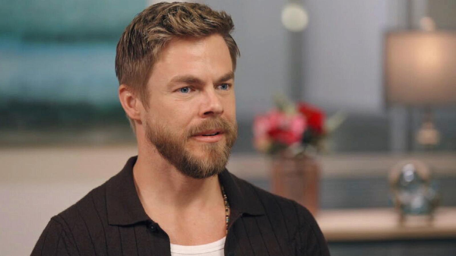 PHOTO: Derek Hough speaks to Good Morning America, Feb. 26, 2024.