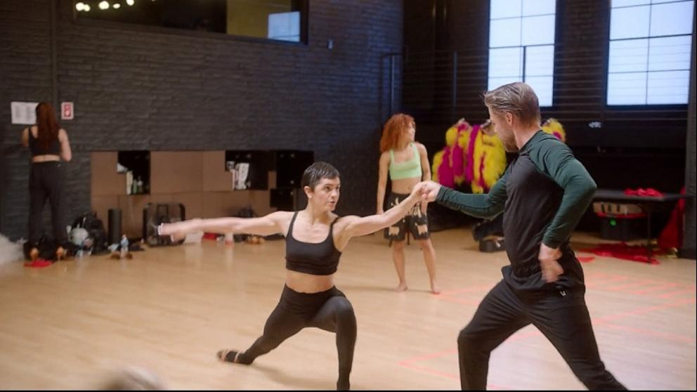 PHOTO: Derek Hough and Hayley Erbert appear in this screengrab from a video they shared with "Good Morning America."