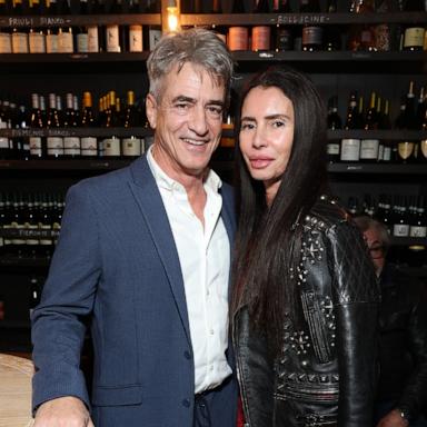 PHOTO: Dermot Mulroney and Prima Apollinaare seen at Roadside Attractions' "Somewhere In Queens" Reception at Terroni on January 14, 2024 in Los Angeles, California.