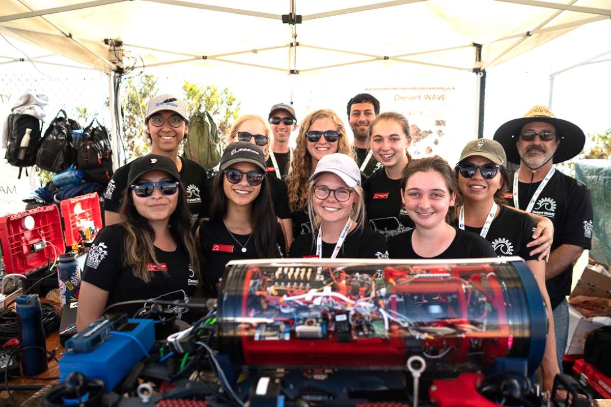 PHOTO: The all-women Desert WAVE team from Arizona State University won third place in an international robotics competition.