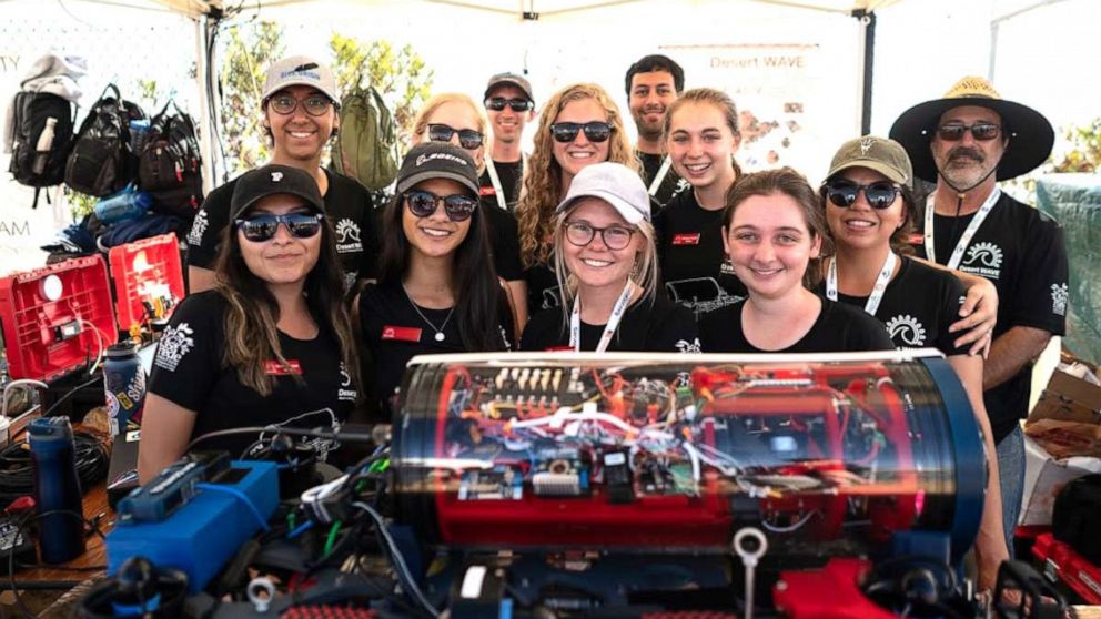 PHOTO: The all-women Desert WAVE team from Arizona State University won third place in an international robotics competition.
