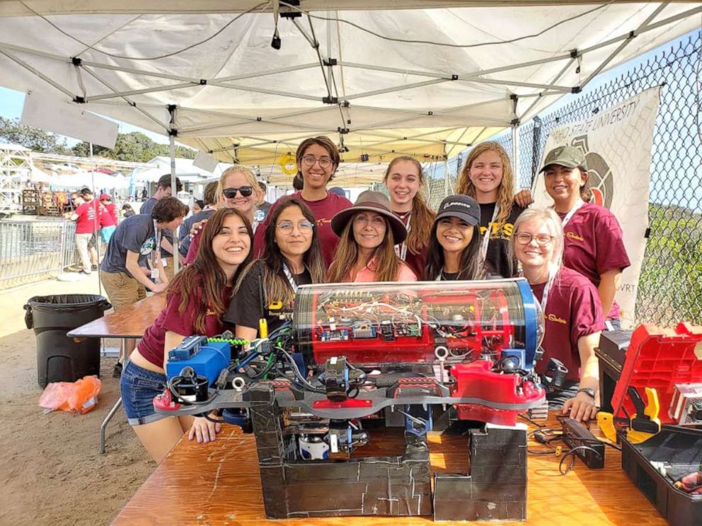 PHOTO: The all-women Desert WAVE team from Arizona State University won third place in an international robotics competition.