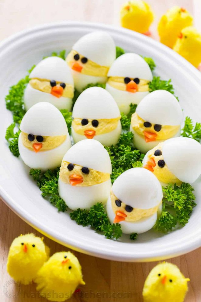 PHOTO: Deviled Easter egg chicks.