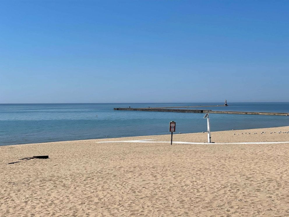 PHOTO: The Lake Michigan pier where Alyssa DeWitt rescued a group of young girls is pictured here.