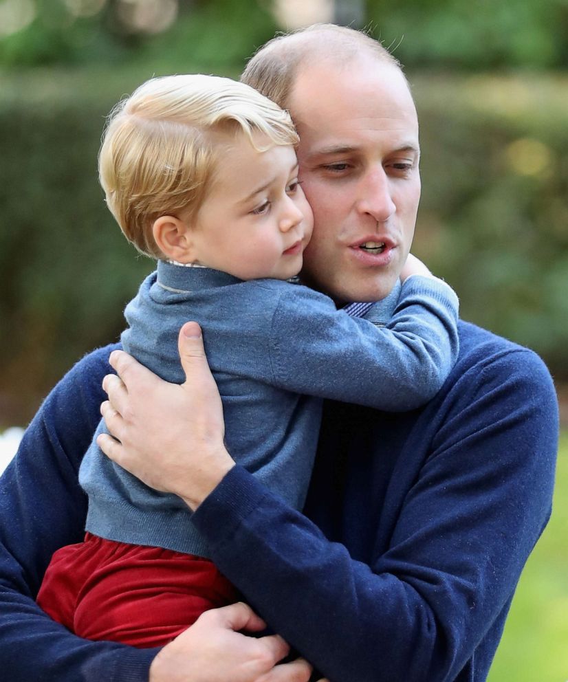PHOTO: Prince George of Cambridge with Prince William, Duke of Cambridge at a children's party for Military families during the Royal Tour of Canada, Sept. 29, 2016, in Victoria, Canada. 