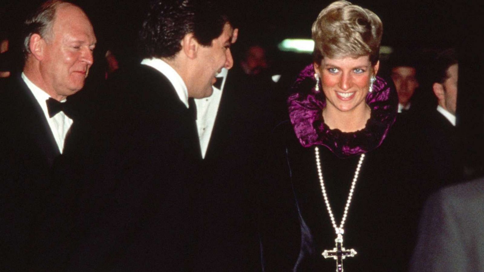 PHOTO: In this Oct. 27, 1987 file photo Diana, Princess Of Wales, arrives at a charity gala evening on behalf of birthright at Garrard in London.