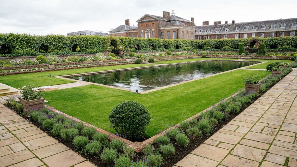 PHOTO: The newly redesigned Sunken Garden is pictured at Kensington Palace in London, supplied by Kensington Palace and released on July 1, 2021.