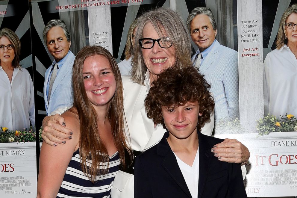 PHOTO: Dexter Keaton, Diane Keaton, and Duke Keaton attend the "And So It Goes" premiere at Easthampton Guild Hall, July 6, 2014, in East Hampton, New York.