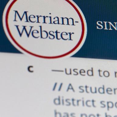PHOTO: Merriam-Webster.com is displayed on a computer screen in New York City. 
