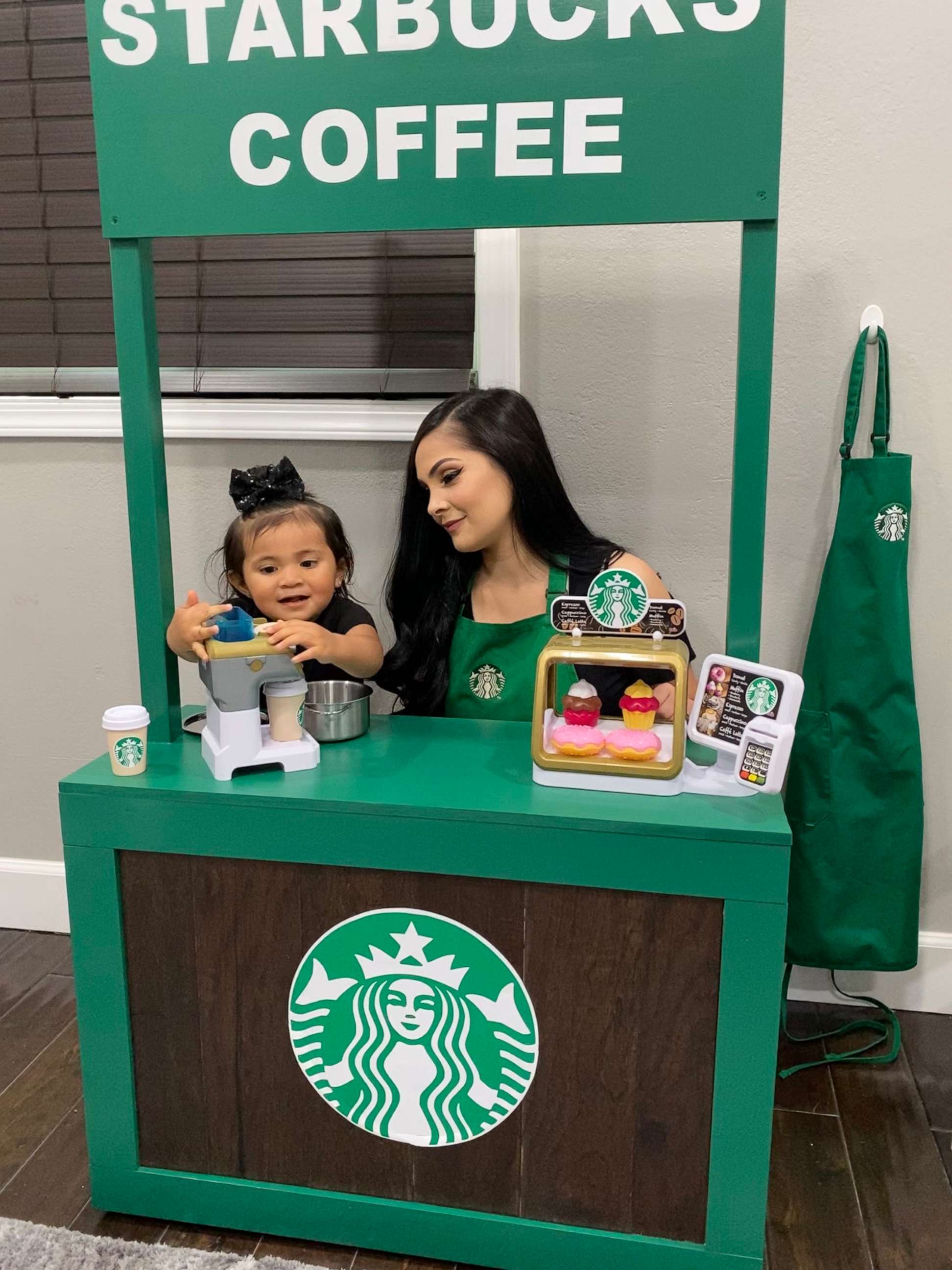 PHOTO: Diego Gonzalez built a mini-Target and a mini-Starbucks for his daughter to play in during the coronavirus pandemic.