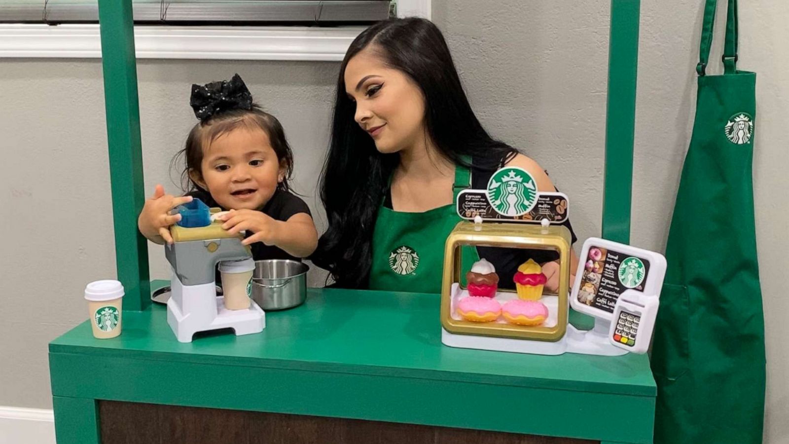 PHOTO: Diego Gonzalez built a mini-Target and a mini-Starbucks for his daughter to play in during the coronavirus pandemic.