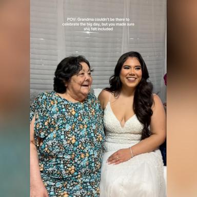 PHOTO: Dinahlee Nava, 32, surprised her grandmother Magdalena Gonzalez at her nursing home in Texas on her wedding day.