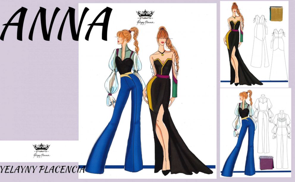 PHOTO: Yelayny Placencia, a fourth-year student designing for Anna from "Frozen."