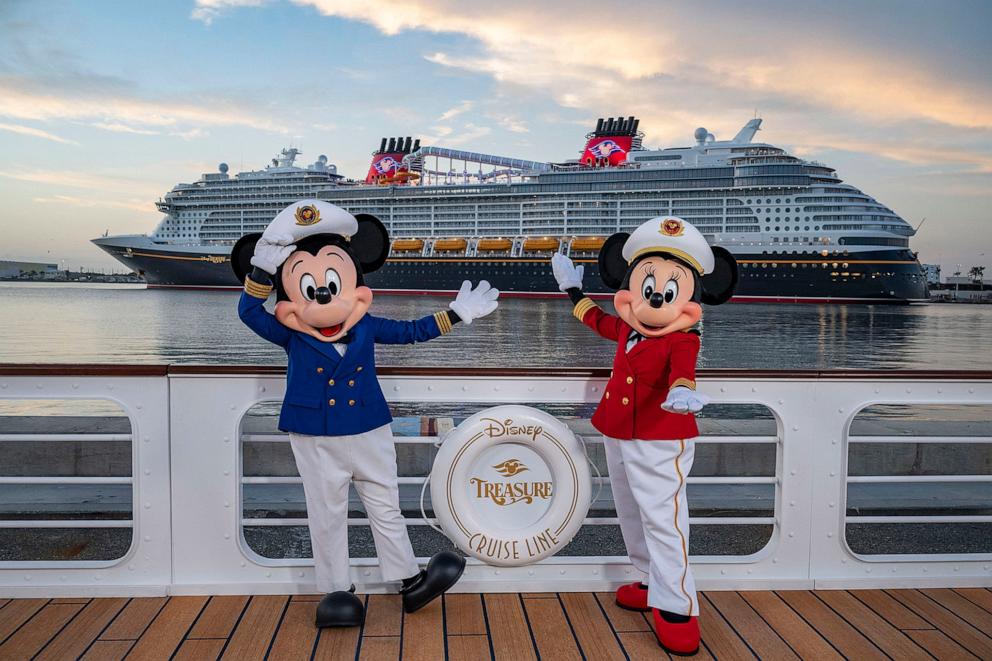 PHOTO: Disney Cruise Line's new ship, the Disney Treasure, docked in its home port of Port Canaveral. Following its initial visit to Florida, the Disney Treasure will sail to New York for a special christening celebration, Nov. 19, 2024.