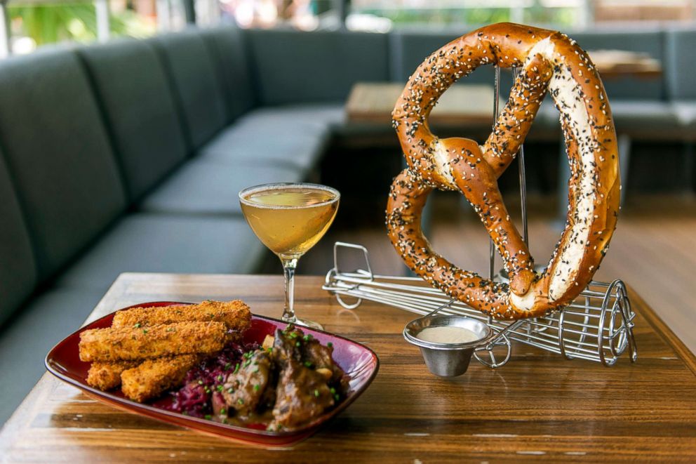 PHOTO: The Bavarian Roasted Pork Shanks, Air Pirate's Pretzels and Autumn Smash are available at Jock Lindsey's Hangar Bar. 