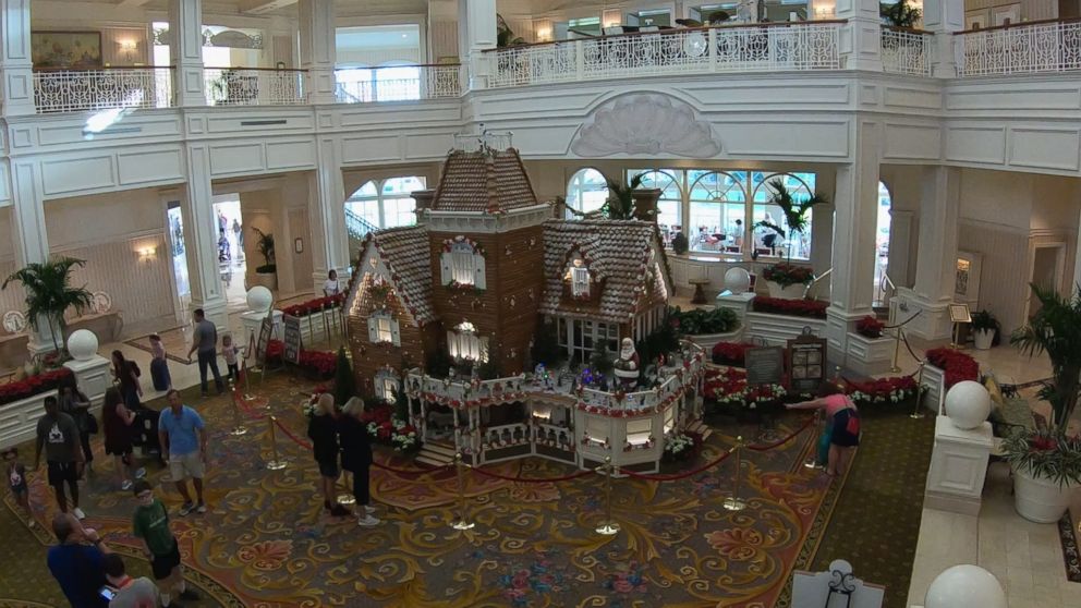 PHOTO: A life size gingerbread display inside Walt Disney World's Grand Floridian Resort and Spa in Orlando, Fla., December 2018.