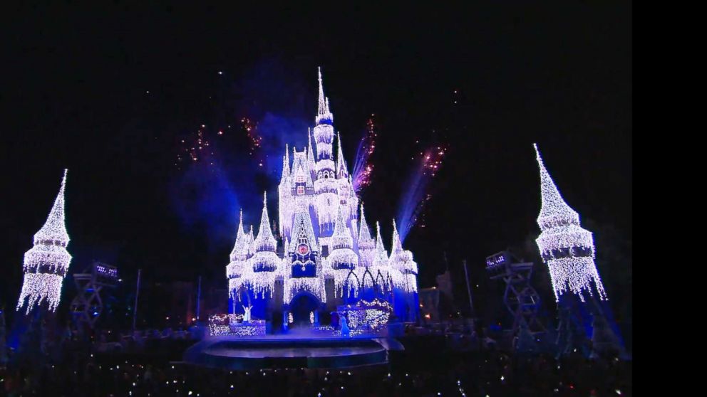 PHOTO: Cinderella Castle at Walt Disney World is lit up for the holidays.