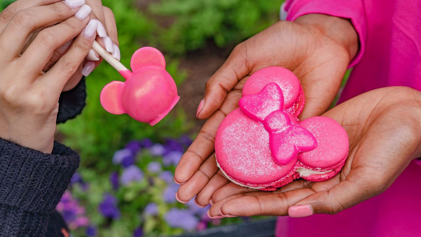 PHOTO: In this undated photo, the Imagination Pink cake pop and macaron from Disneyland Resort are shown.