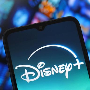 PHOTO: The Disney Plus logo is seen displayed on a smartphone screen.
